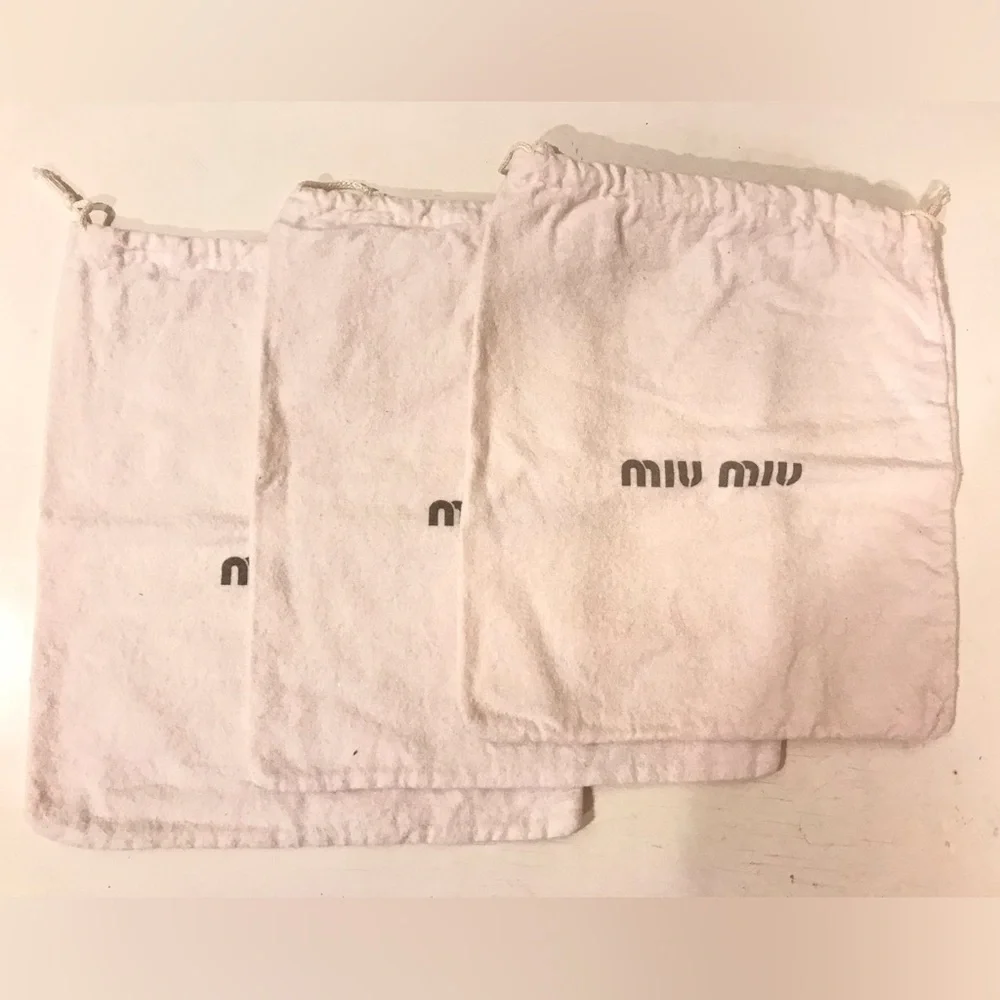 Miu Miu Cream Dust‎ Bags 9,5”x 10,5”